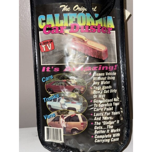 New The Original California Car Duster (Plastic Handle/ Red Fiber) Vintage NOS - Picture 2 of 9